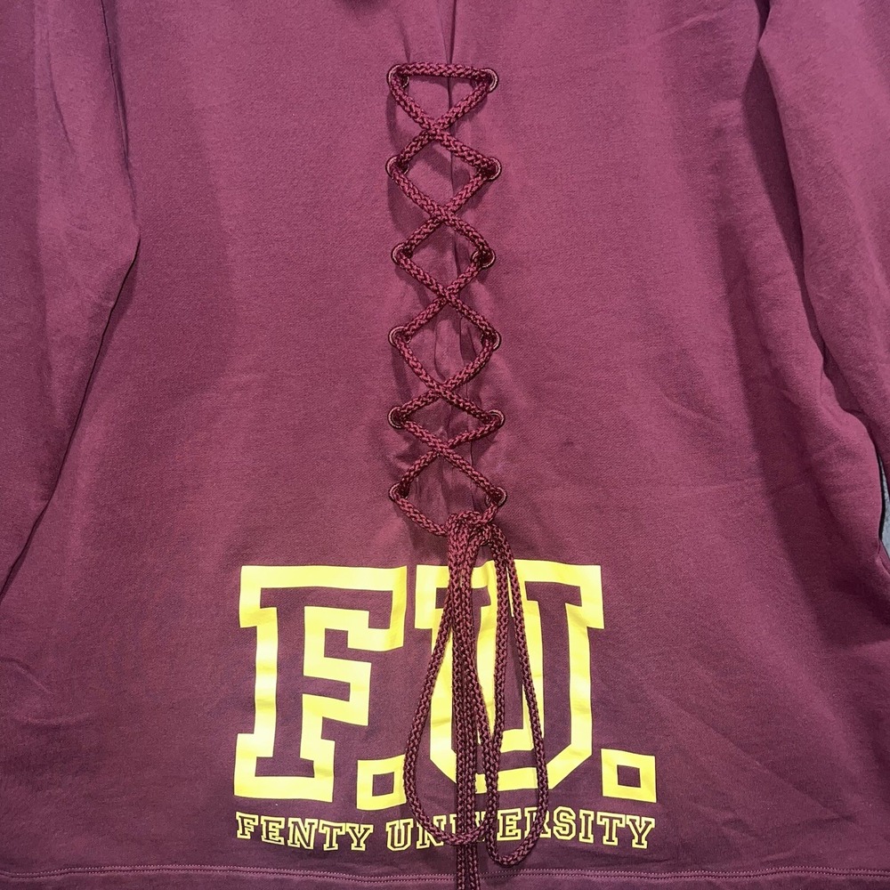 Fenty X Puma Rihanna Size XS/0 Oversize Hoodie Sweatshirt Dress Back Lacing Logo - Picture 3 of 11